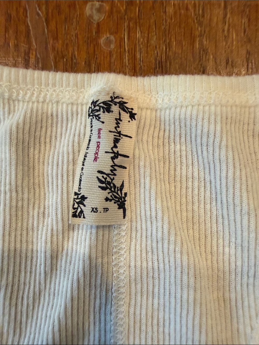 Free People White Ribbed Racerback Crop Tank - Picture 2 of 2